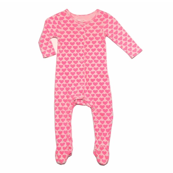 💘 Baby J. Crew Neon Pink Heart Footie - Picture 1 of 1